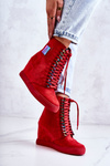 Women's Sneakers Lu Boo With Chains Suede Multi-Red Monica