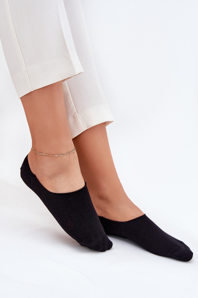Women's Cotton Microstop Socks Smooth Black
