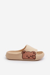 Light Foam Slippers With Bear Beige Relief