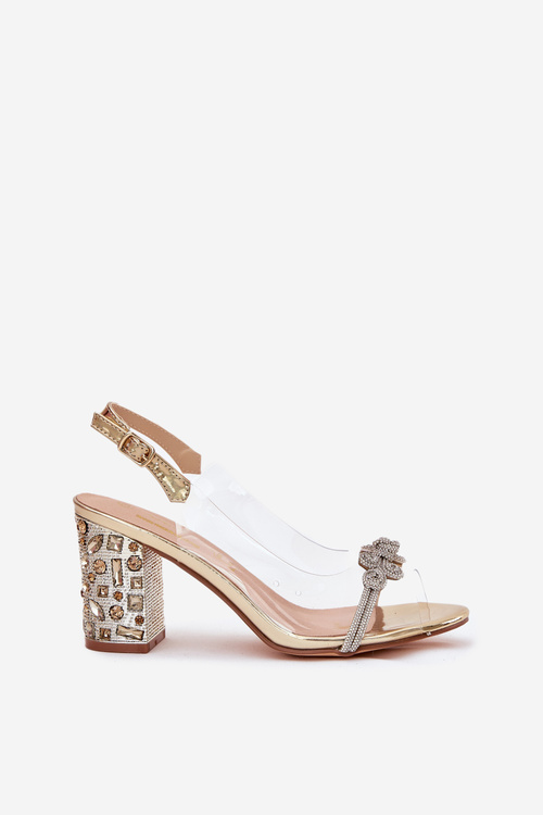Transparent Heeled Sandals D&A MR51-705 Gold