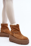 Leather Women's Boots on Chunky Sole Camel Zazoo 3424