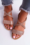 Women's Lu Boo Sandals With Zircons 406-5 Rose Gold Stella