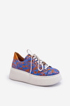 Leather Sports Shoes on Platform Maciejka 06191-06 Blue