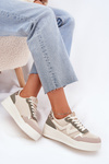 Women's Platform Sneakers Leopard Beige Kelsia