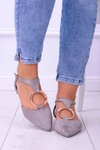 Grey Suede Ciao Pointed Ballerinas