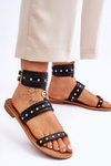 Unique Women's Sandals With Studs Black Selina