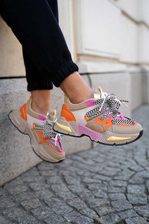 Buty sportowe Sneakersy Z Podwójnym Sznurowaniem Damskie Khaki Efobell