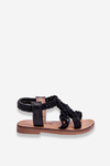 Children's Braided Slip-on Sandals Black Tracy