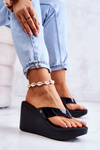 Women's Wedge Flip-flops ZAXY HH285292 Black