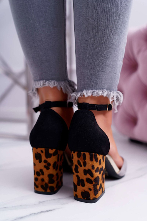 Women's Leopard Print Stiletto pumps Grey Ferri