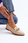 Women's Loafers with Chain Beige Ambrise