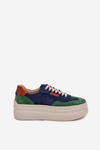 Suede Women's Sneakers On Platform Zazoo N1269S3 Green-Blue
