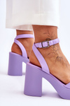 Fashionable Sandals On Massive Heel Violet Karmine