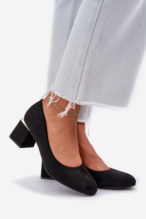 Eco Suede Heels Black Veniffia