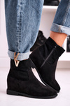 Women's Ankle Boots Hidden Wedge Suede Black Vanya
