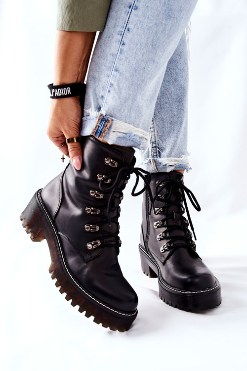 Botki Damskie Workery Czarne Magris
