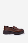 Classic Women's Moccasins Made Of Eco Leather Brown Enticca