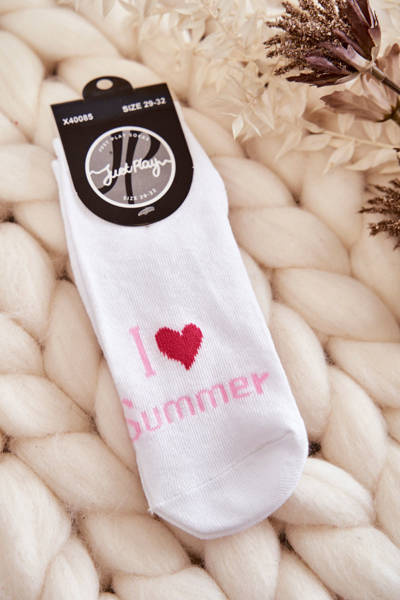 Youth socks I Love Summer White