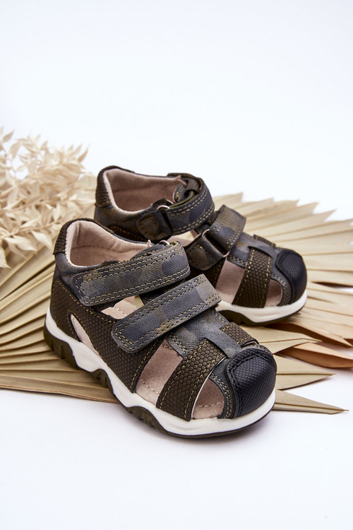 Sandałki Dziecięce Rzepy Ciemnozielone Falcon 23DZ23-5909