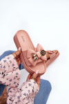Women's Slippers with Bow and Teddy Bear Pink Katterina