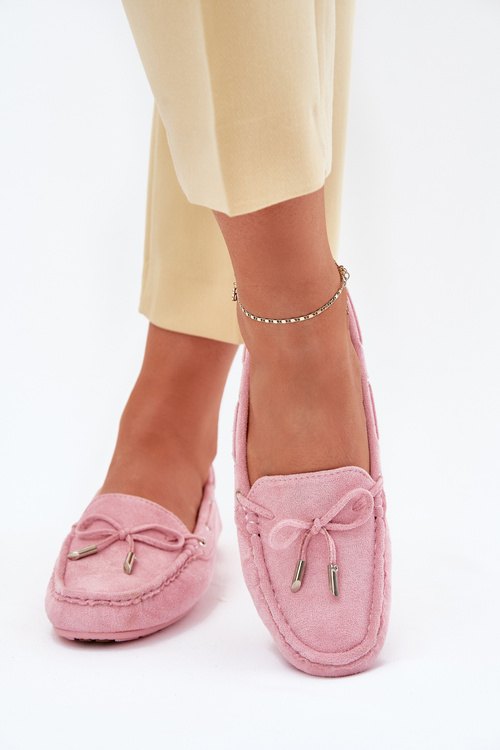 Women's Suede Moccasins Light Pink Si Passione
