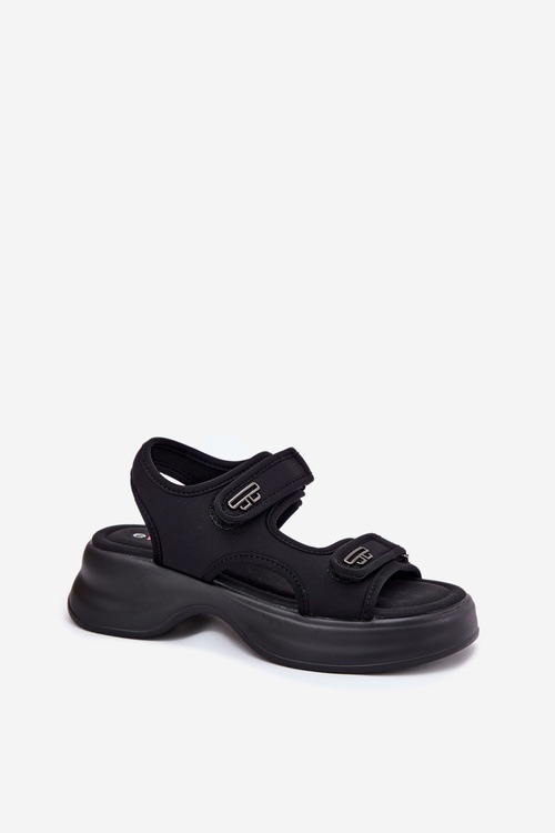 Women's Sandals With Golden Details Black Luvira