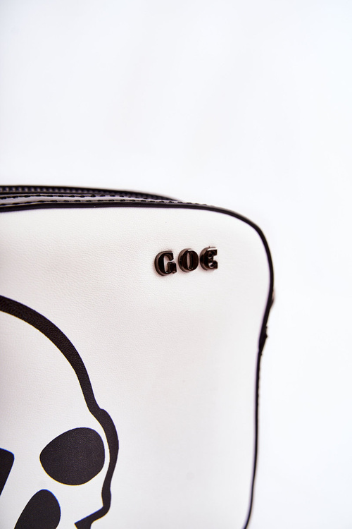 Leather Messenger Bag W Pattern GOE ZNJ013 Black and White