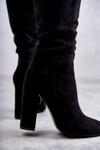 Classic Suede Heel Boots Schwarz Tressa