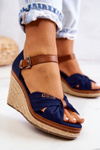 Women's Sandals On Wedge Big Star JJ274938 Navy blue