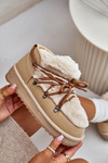 Low Snow Boots On Platform With Fur D.Franklin Beige DFSH370011