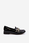 Zazoo 2880 Women's Patent Loafers With Decoration Black