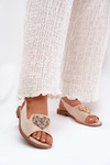 Women's Sandals With Decorative Heart S.Barski KV27-018 Beige