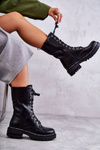 High Warm Women's Boots Tied Black Darla