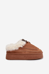 Women's Snow Boots On Platform With Fur And Stitching Camel Kellina