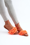 Flat Women's Slippers with Fringes Orange Rialle