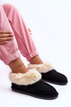 Women's Slippers With Fur Black Lanoze