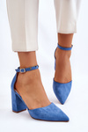 Suede Heel Pumps Blue Lexie