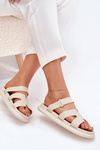 Women's Rubber Slippers With Strap Beige Tavirae