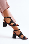 Black Low Heel Sandals Eleriva