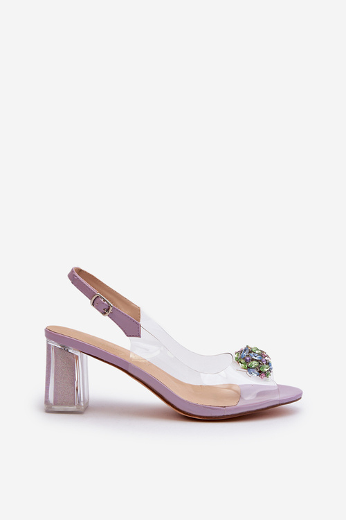 Transparent Sandals with Ornament Purple D&A MR38-454