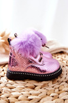 Children's Boots Insulated With Fur Purple Rosea