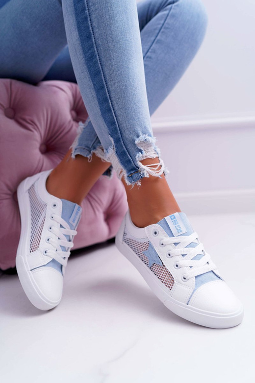 Trampki Z Siateczką Big Star Biało-Niebieskie DD274689