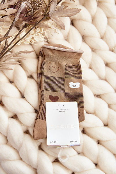 Women's Patterned Socks Brown