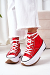 High Sneakers On A Platform Red Electric Love