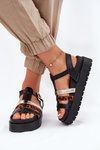 Women's Sandals With Straps On Platform Black Gallari