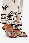 Flat Sandals With Decoration Eco Leather Gold Lilria