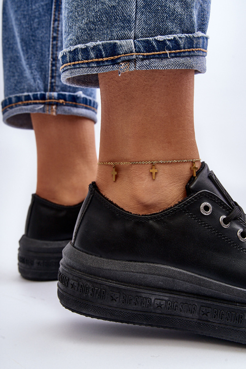 Low Women's Sneakers with Fleece Lining Black Big Star MM274031