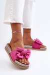 Women's Platform Slides with Bow Fuchsia Aflia