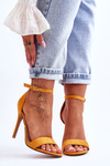 High Heel Suede Sandals Yellow Liberty