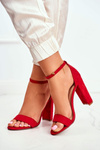 Women's Stiletto Sandals Suede Red Anastasie
